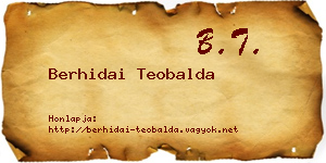 Berhidai Teobalda névjegykártya